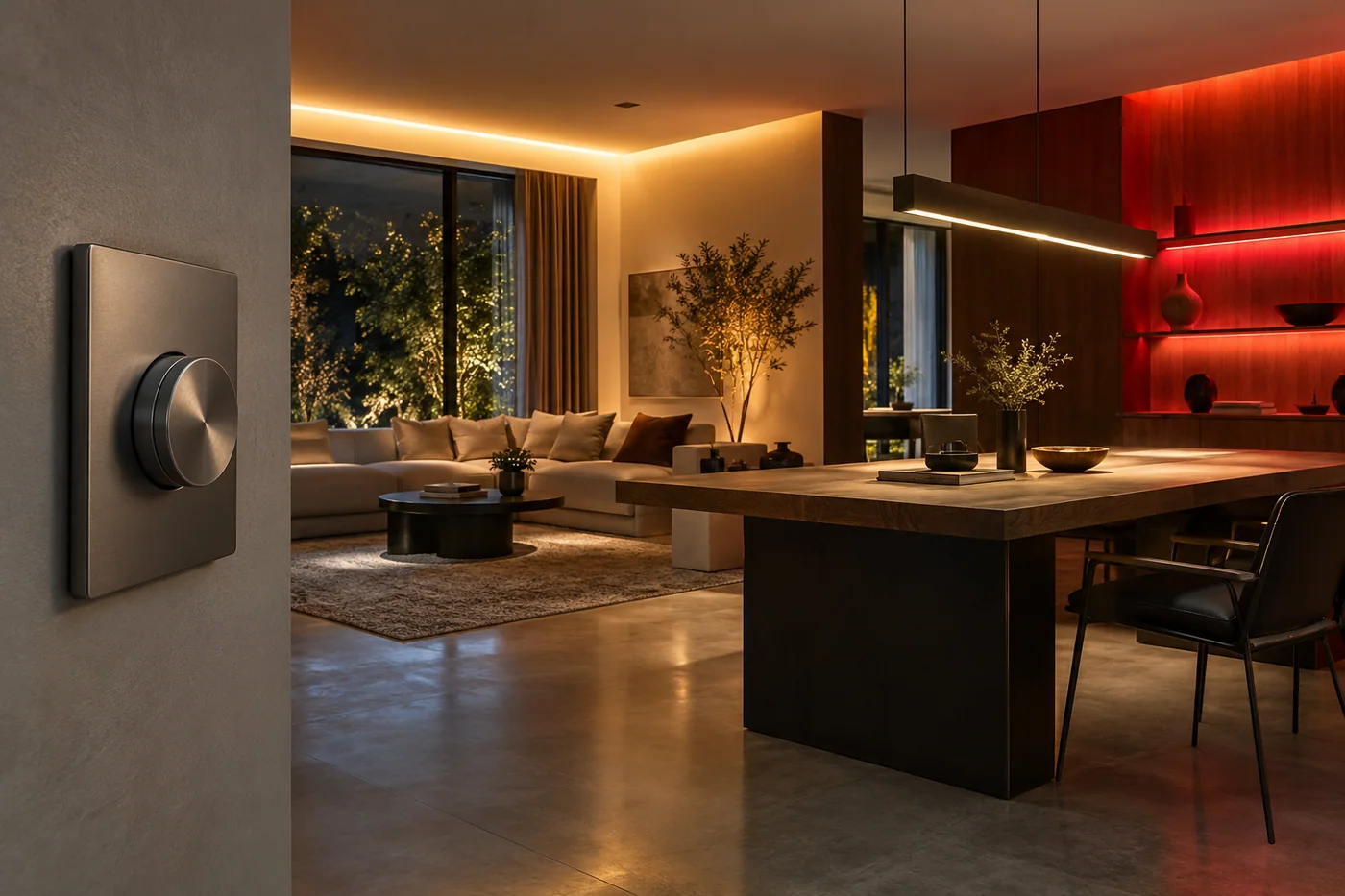 Architectural lighting arranged into ambient, display and circulation zones